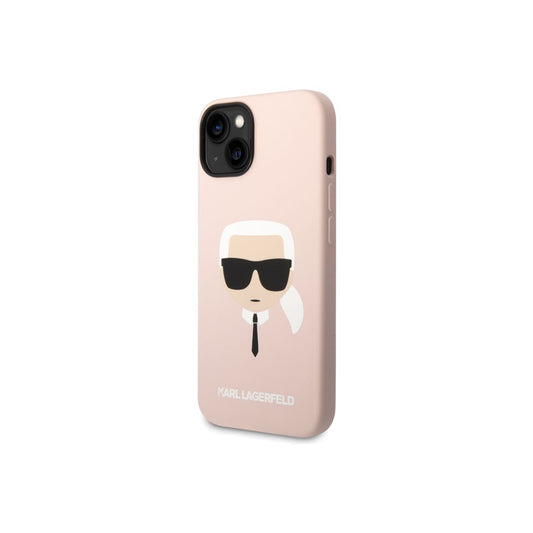 Kryt pro iPhone 14 Plus Karl Lagerfeld Silicone Karl Head - růžový - iSTYLE CZ